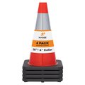 Xpose Safety Traffic Cone, PVC, 18" H, Orange OTC18-6-4-X-S